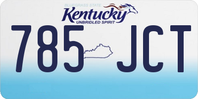 KY license plate 785JCT