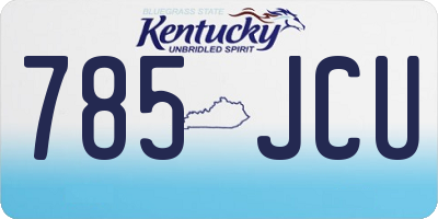 KY license plate 785JCU