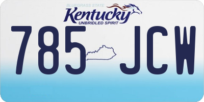 KY license plate 785JCW