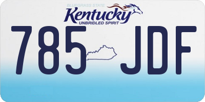 KY license plate 785JDF
