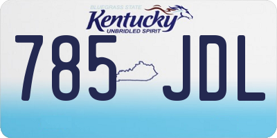 KY license plate 785JDL