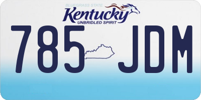 KY license plate 785JDM