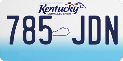 KY license plate 785JDN