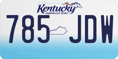 KY license plate 785JDW