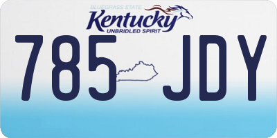 KY license plate 785JDY
