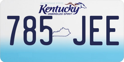 KY license plate 785JEE