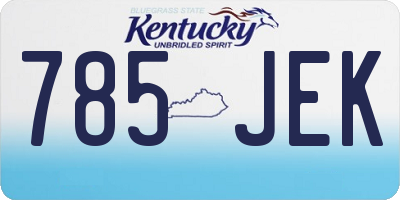 KY license plate 785JEK