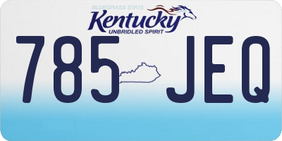 KY license plate 785JEQ