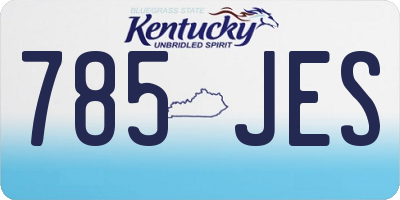 KY license plate 785JES