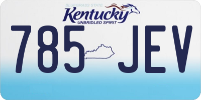 KY license plate 785JEV