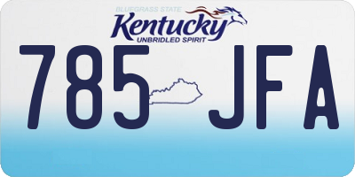 KY license plate 785JFA