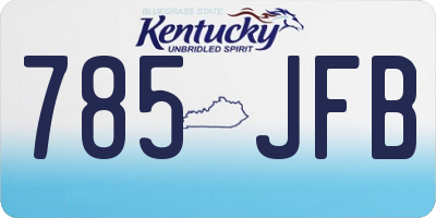 KY license plate 785JFB