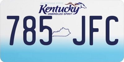 KY license plate 785JFC