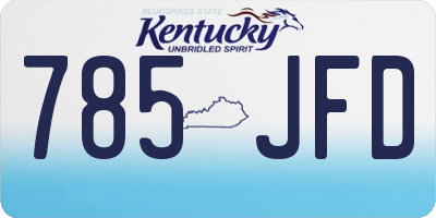 KY license plate 785JFD