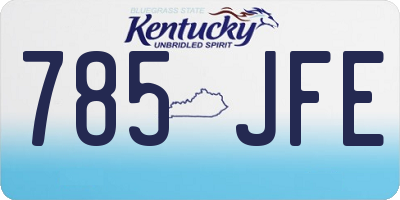 KY license plate 785JFE