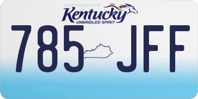 KY license plate 785JFF