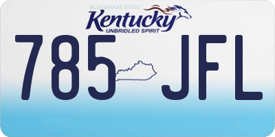 KY license plate 785JFL