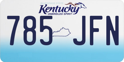 KY license plate 785JFN