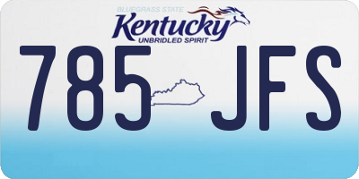 KY license plate 785JFS
