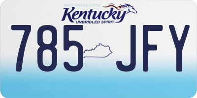 KY license plate 785JFY