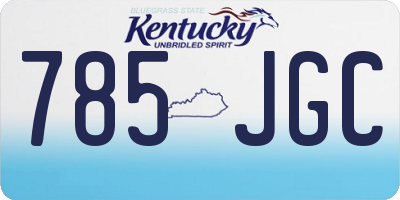 KY license plate 785JGC