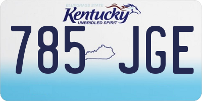 KY license plate 785JGE