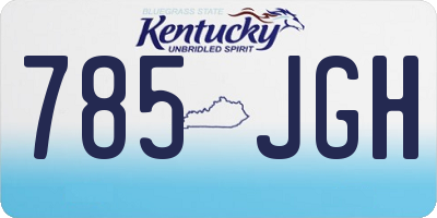 KY license plate 785JGH