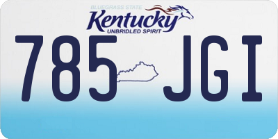 KY license plate 785JGI
