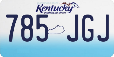KY license plate 785JGJ
