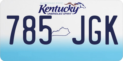 KY license plate 785JGK
