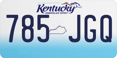 KY license plate 785JGQ