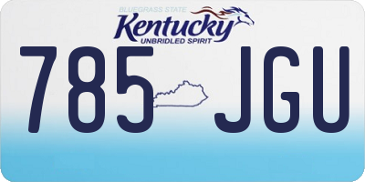 KY license plate 785JGU
