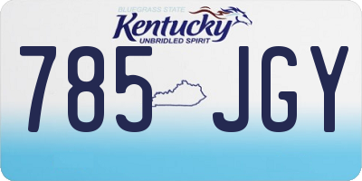 KY license plate 785JGY