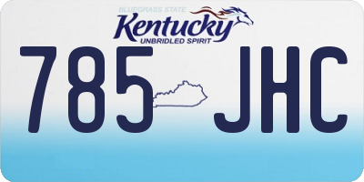 KY license plate 785JHC