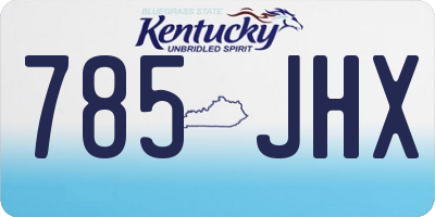KY license plate 785JHX