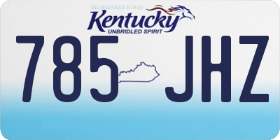 KY license plate 785JHZ