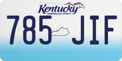 KY license plate 785JIF