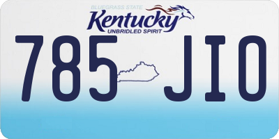 KY license plate 785JIO