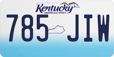 KY license plate 785JIW