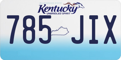 KY license plate 785JIX