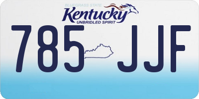 KY license plate 785JJF