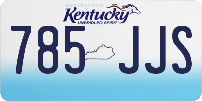 KY license plate 785JJS
