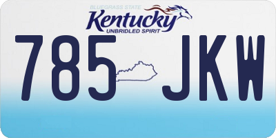 KY license plate 785JKW