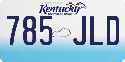 KY license plate 785JLD