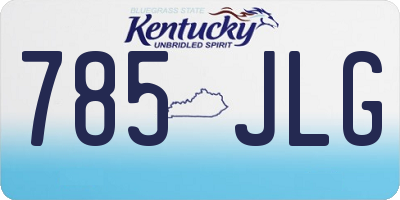 KY license plate 785JLG
