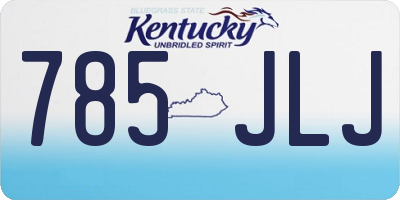 KY license plate 785JLJ
