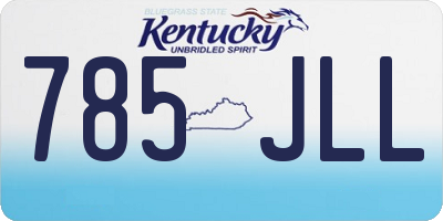 KY license plate 785JLL