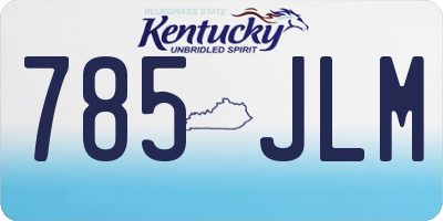KY license plate 785JLM