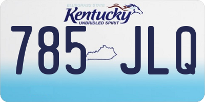 KY license plate 785JLQ