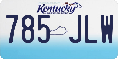 KY license plate 785JLW